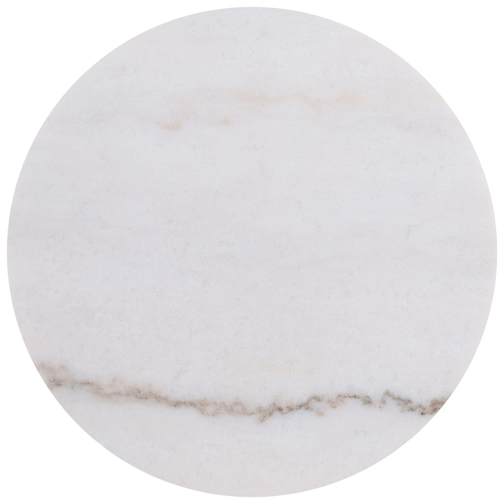 Jason 3-piece Round White Marble Coffee Table Set Honey Brown