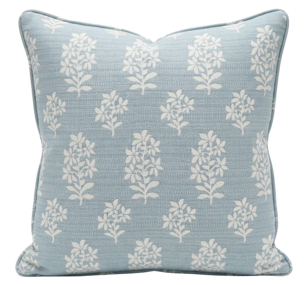 Asha Pillow Cover in Sky Blue, Peter Dunham Textiles