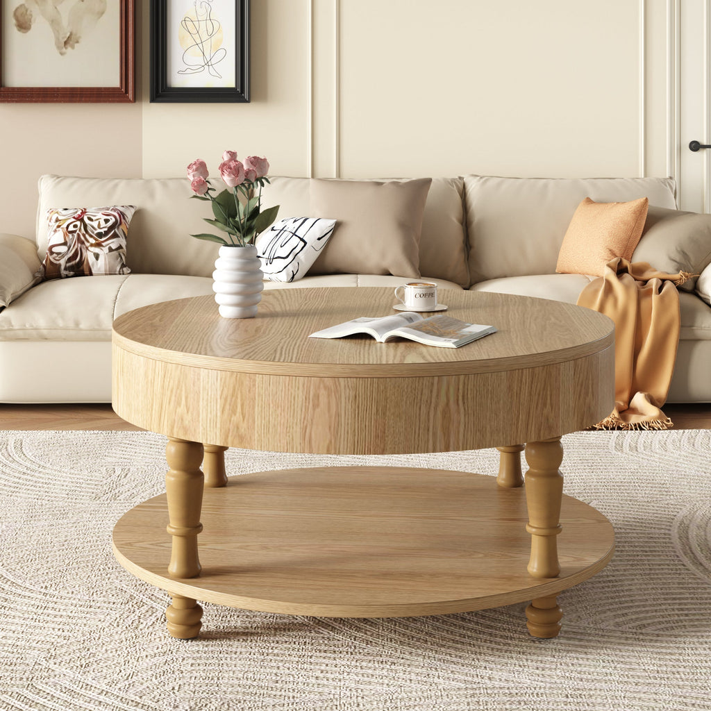 Coffee Table with Dual Storage for Living Room